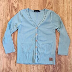 Beau Hudson Blue Green Ribbed Cardigan